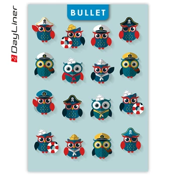 Keménytáblás notesz pontozott vonalozással Colors A5 Bullet, fehér lapokkal Happynest Kalóz Kék Dayliner 2026.