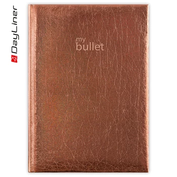 Keménytáblás notesz pontozott vonalozással Mirror A5 Bullet, fehér lapokkal bronz Dayliner 2026.