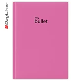 Keménytáblás notesz pontozott vonalozással Pannon A5 Bullet, fehér lapokkal fuchsia Dayliner 2026.