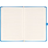 Keménytáblás notesz vonalas krémszínű lapokkal leszorító gumiszalaggal Blue 130x210mm, Presco