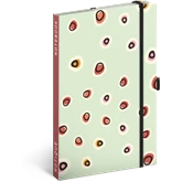 Keménytáblás notesz vonalas krémszínű lapokkal leszorító gumiszalaggal Dots  130x210mm, Presco