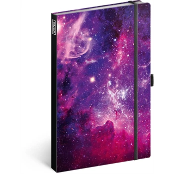 Keménytáblás notesz vonalas krémszínű lapokkal leszorító gumiszalaggal Galaxy  130x210mm, Presco