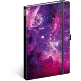 Keménytáblás notesz vonalas krémszínű lapokkal leszorító gumiszalaggal Galaxy  130x210mm, Presco