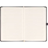 Keménytáblás notesz vonalas krémszínű lapokkal leszorító gumiszalaggal Gray 130x210mm, Presco