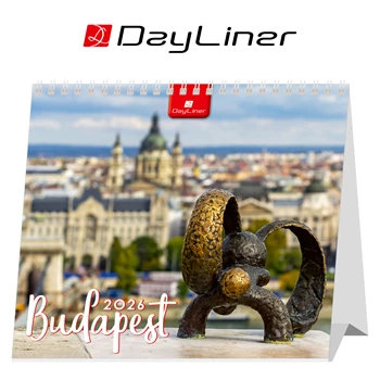 Képes asztali naptár 150 x 130 mm, fehér lapokkal Budapest álló mini Dayliner 2026.
