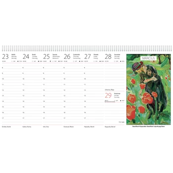 Képes asztali naptár Művészet 320 x 150 mm, fehér lapokkal tömb Dayliner 2026.