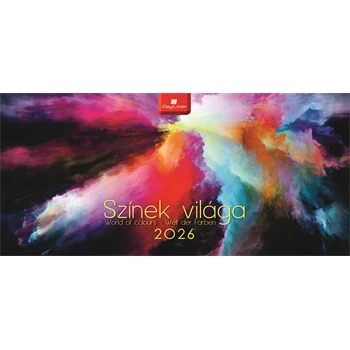 Képes asztali naptár Színek világa 320 x 150 mm, fehér lapokkal álló karton tartóval Dayliner 2026.