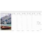 Képes asztali naptár Természet 320 x 150 mm, fehér lapokkal álló karton tartóval Dayliner 2026.