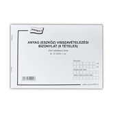 Készlet visszavételezési bizonylat 8 tételes 25x4 lapos tömb A/5 fekvő B.12-123/V Bluering