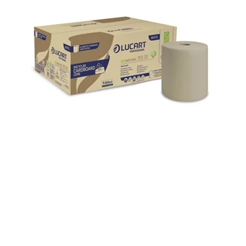 Kéztörlő 2 rétegű tekercses átmérő: 19 cm 155 méter/tekercs 6 tekercs/karton  EcoNatural Lucart_861170 havanna barna