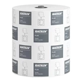 Kéztörlő 2 rétegű tekercses átmérő: 19 cm perforáció nélküli 6 tekercs/karton System Katrin_97449 fehér