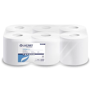 Kéztörlő 2 rétegű tekercses átmérő: 20 cm 100% cellulóz belső magos 6 tekercs/karton Strong Lucart 150_852210H