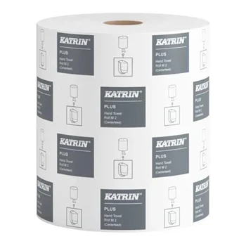 Kéztörlő 2 rétegű tekercses átmérő: 20 cm 400 lap/100 m/tekercs 6 tekercs/karton Katrin Plus M2_97517 fehér