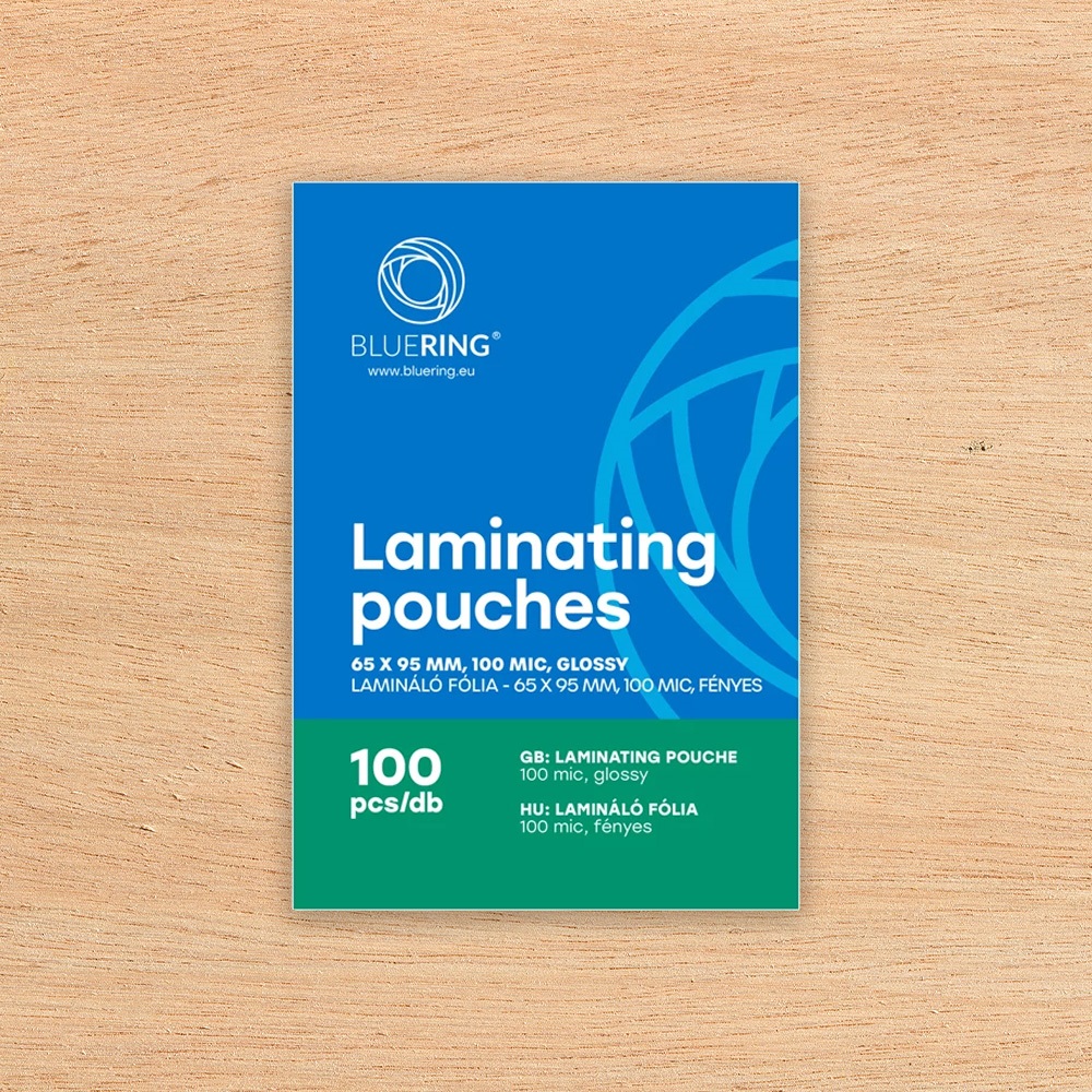 Lamináló fólia 65x95mm, 100 micron 100 db/doboz, Bluering®