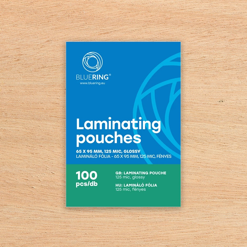 Lamináló fólia 65x95mm, 125 micron 100 db/doboz, Bluering®