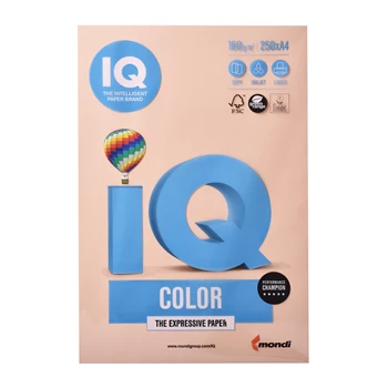 Másolópapír, színes, A4, 160g. IQ 250ív/csomag, pasztel lazac