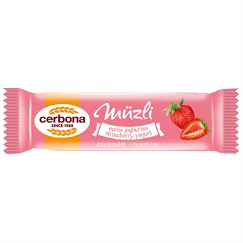 Müzliszelet 20 g, CERBONA, epres-joghurtos