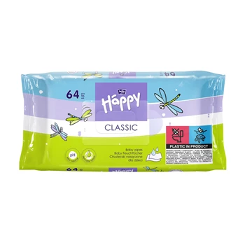 Nedves törlőkendő E-vitaminnal 64 lap/csomag Bella Happy Classic
