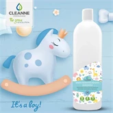 Mosógél 1 liter (20 mosás) fehér és színes ruhákhoz Cleanne_Baba-Mama Its a boy