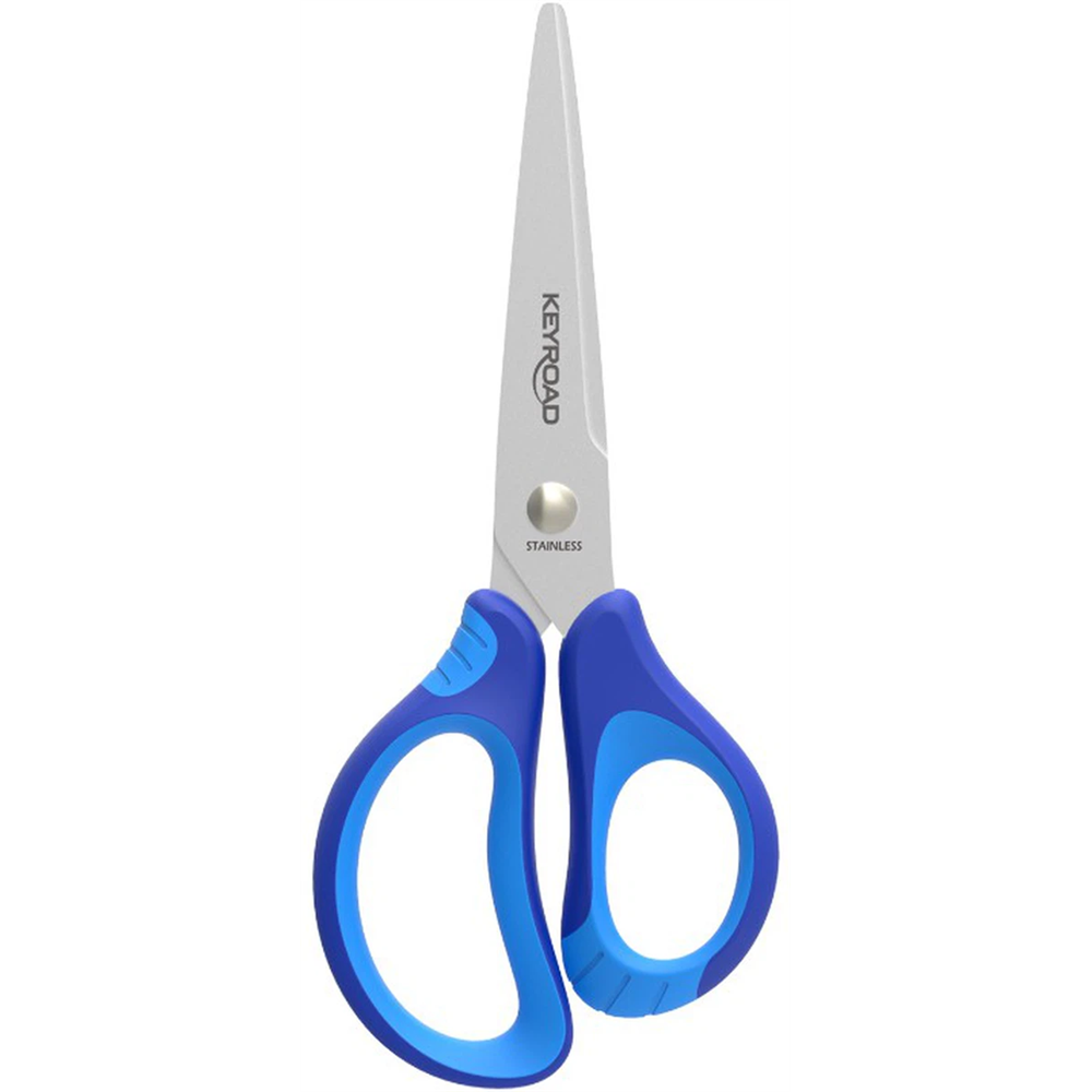 Olló 13 cm tompa fejű Keyroad Soft Grip vegyes színek