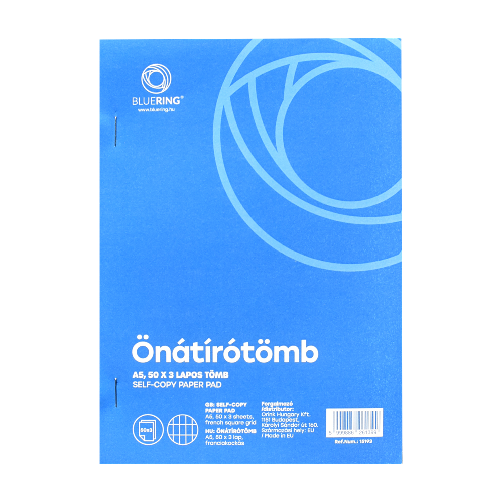 Önátírótömb A5, 50x3lapos franciakockás Bluering®