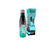 Palack, thermo, beépített bluetooth hangszóróval 460 ml fekete-türkiz, Nebulo