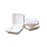 Papírdoboz ételes 1 részes 23 x 23 x 8 cm komposztálható cukornád 100 db/csomag natúr