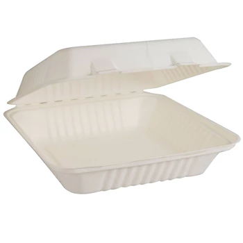 Papírdoboz ételes 22,86 x 15,24 x 8,12 cm komposztálható cukornád 125 db/csomag natúr