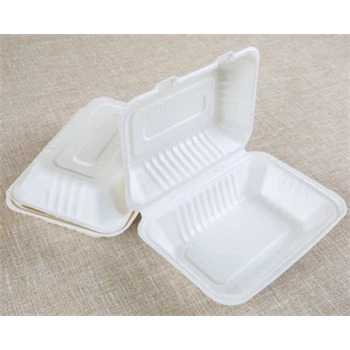 Papírdoboz ételes 22,86 x 15,24 x 8,12 cm komposztálható cukornád 125 db/csomag natúr