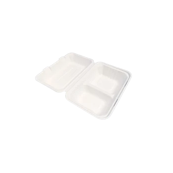 Papírdoboz ételes 2 részes 23 x 15 x 8 cm komposztálható cukornád 125 db/csomag natúr