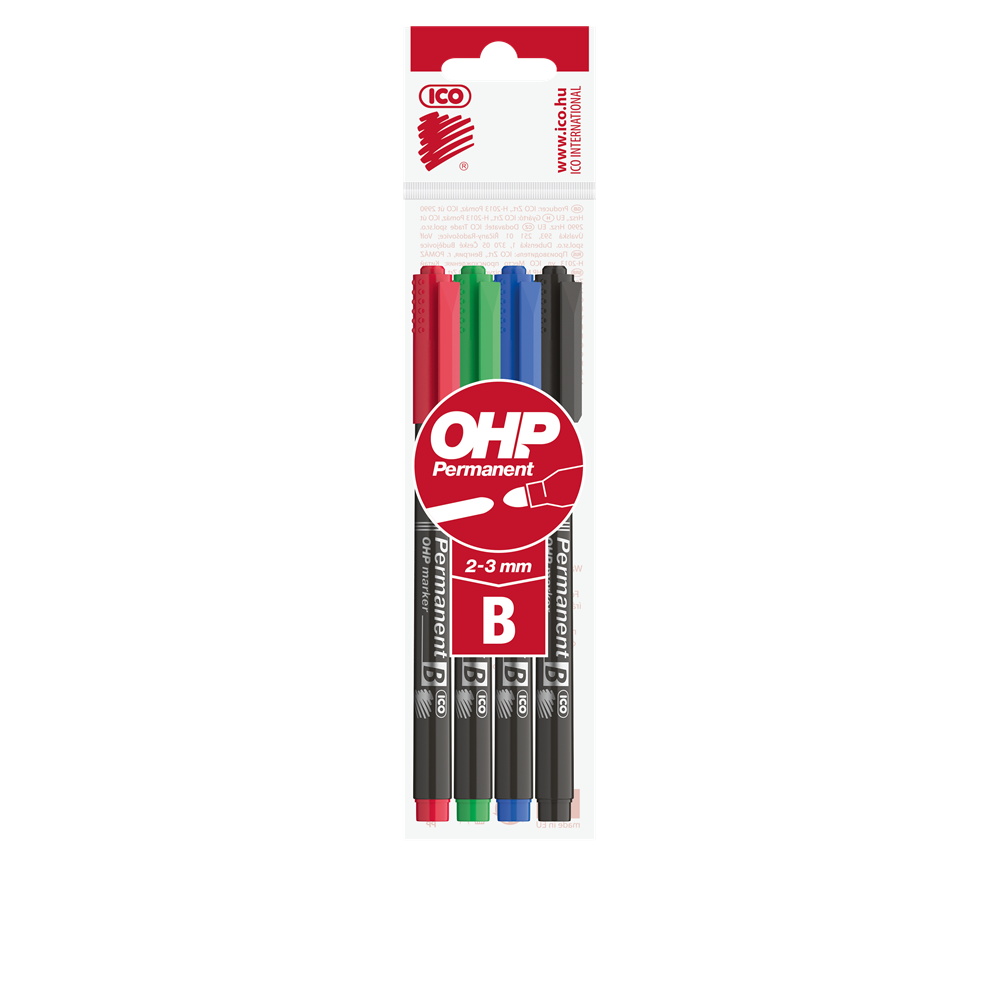 Alkoholos marker készlet, B OHP Ico 10 db/doboz, 4 klf.szín