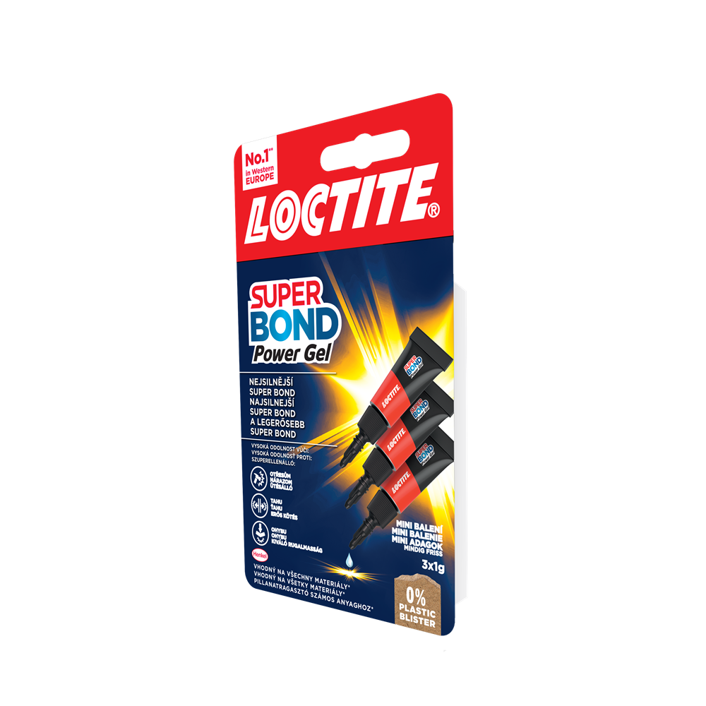 Pillanatragasztó 3x1g Loctite Super Bond Power Gél Mini Trio