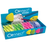 Radír Connect háromszögletű 24 db/kínáló doboz színes (sárga, zöld, rózsa, kék)