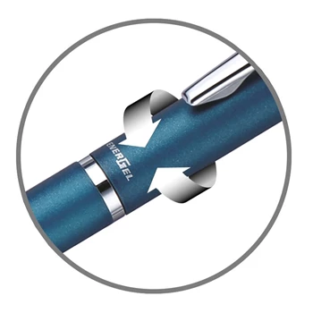 Rollertoll 0,35mm, fém türkizkék test, Pentel Energel BL2007S-AK, írásszín kék