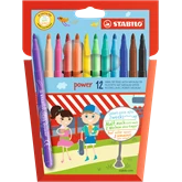 Rostirón, filctoll készlet, vízbázisú vastag hegyű Stabilo Power 280/12, 12 klf. Szín