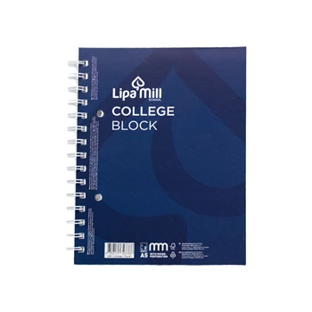 Spirálfüzet A5, 70lap vonalas perforált lyukasztott Lipa Mill vegyes színekben