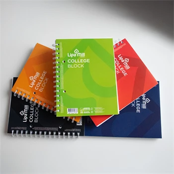 Spirálfüzet A5, 70lap vonalas perforált lyukasztott Lipa Mill vegyes színekben