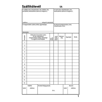 Szállítólevél A5, 25x4lapos B.10-70/A/V Bluering® 