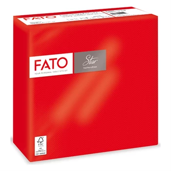 Szalvéta 2 rétegű 38 x 38 cm 40 lap/cs Fato Star piros_82990400