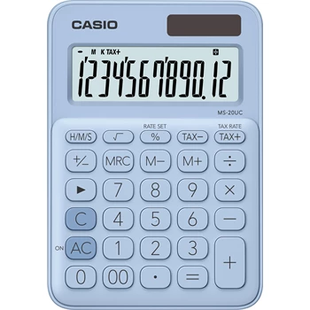 Számológép asztali 12 digit nagy kijelző Casio MS 20 UC világoskék