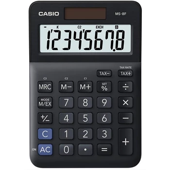 Számológép asztali 8 digit nagy, döntött kijelző Casio MS 8 F fekete