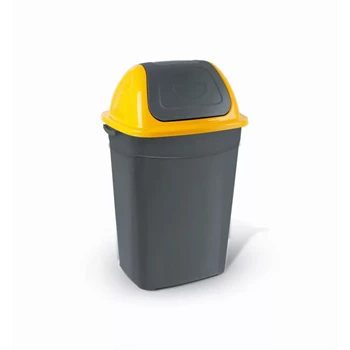 Szemetes kuka billenő fedéllel műanyag 50 literes UP013S antracit-sárga