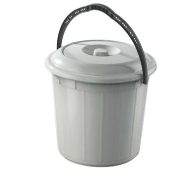 Szemetes kuka fedeles műanyag 10 literes szürke UP618-002