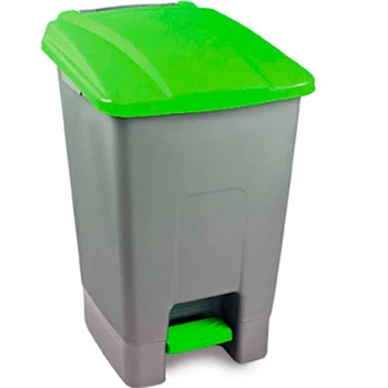Szemetes kuka pedálos műanyag 100 literes szelektív zöld tetővel UP229Z