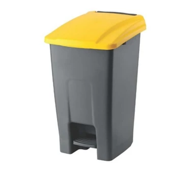 Szemetes kuka pedálos műanyag 50 literes antracit/sárga UP227-214