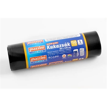Szemeteszsák 150 liter 80 x 120 cm 40 mikron 5 db/tekercs Mazzini_fekete
