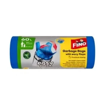 Szemeteszsák köthető füles 60 literes 20 db/tekercs Easy Pack Fino kék