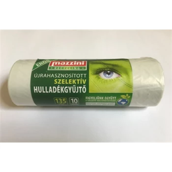 Szemeteszsák újrahasznosított 135 liter 70 x 110 cm 25 mikron 10 db/tekercs Mazzini_átlátszó