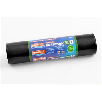 Szemeteszsák újrahasznosított 200 liter 100 x 120 cm 30 mikron 10 db/tekercs Mazzini_fekete