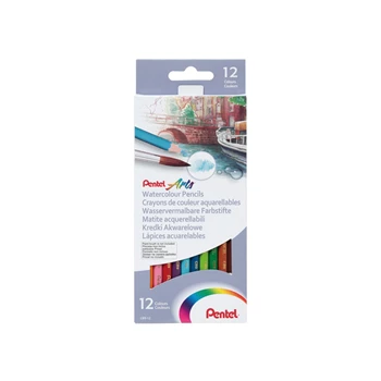 Színes ceruza készlet, akvarell hatszögletű Pentel 12 klf. szín 